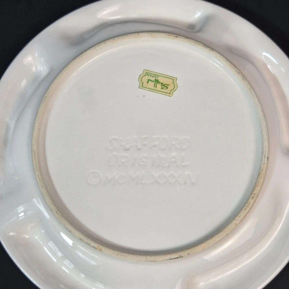 Vintage 1984 Shafford Japan Shrimp Cocktail Plates White Ceramic Set of 2 6.25in